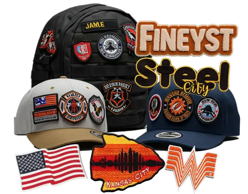 Custom patches showcase - high quality embroidered patches with vibrant colors